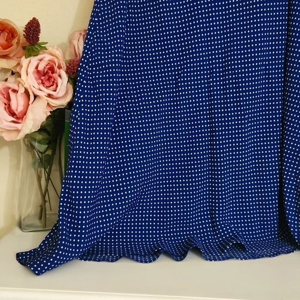 Talbots Polka-dot Flowy Skirt Summer Feminine Party Wedding 14 Formal Modest - Picture 4 of 7